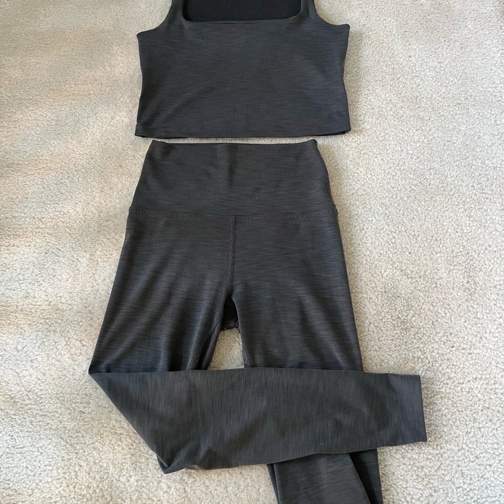 Beyond Yoga Charcoal Tank Top (& bottoms with small hole)